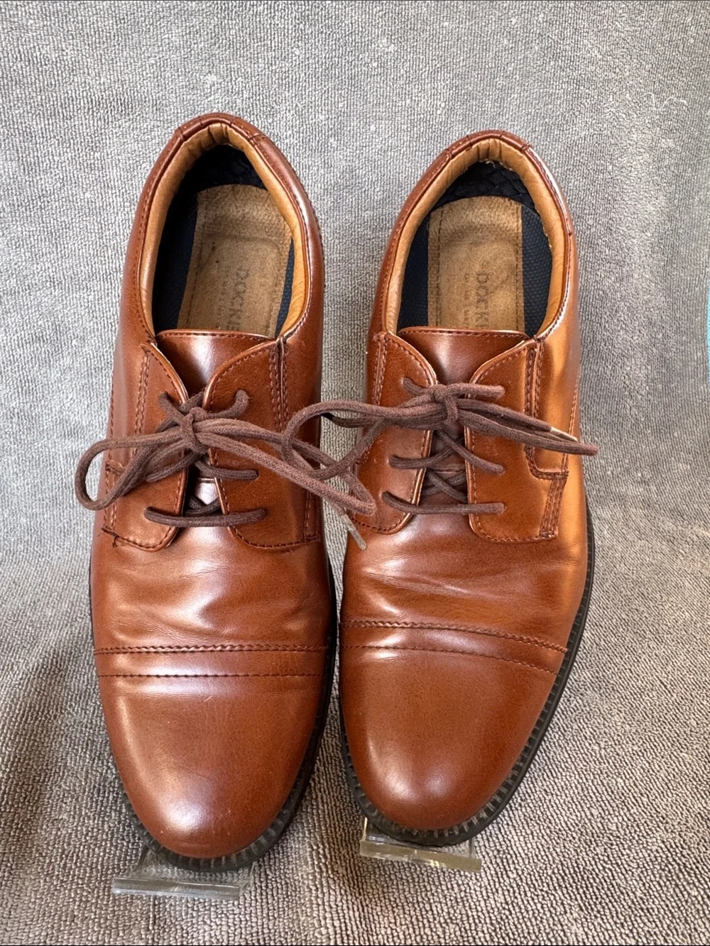 Dockers Men's Garfield Cap Toe Tan Leather Lace-Up Shoe Oxfords